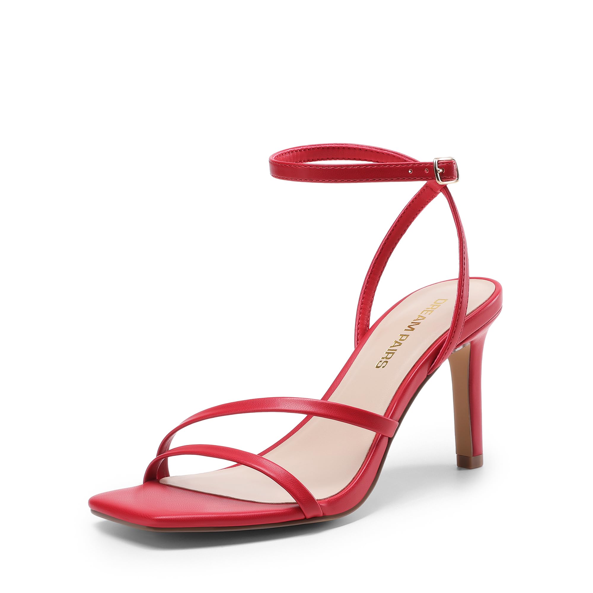 DREAM PAIRS Women’s High Stilettos Heels Open Toe Square Sandals Ankle Strap Pumps Sexy Comfort Strappy Dress Shoes Party Wedding Heeled Sandals