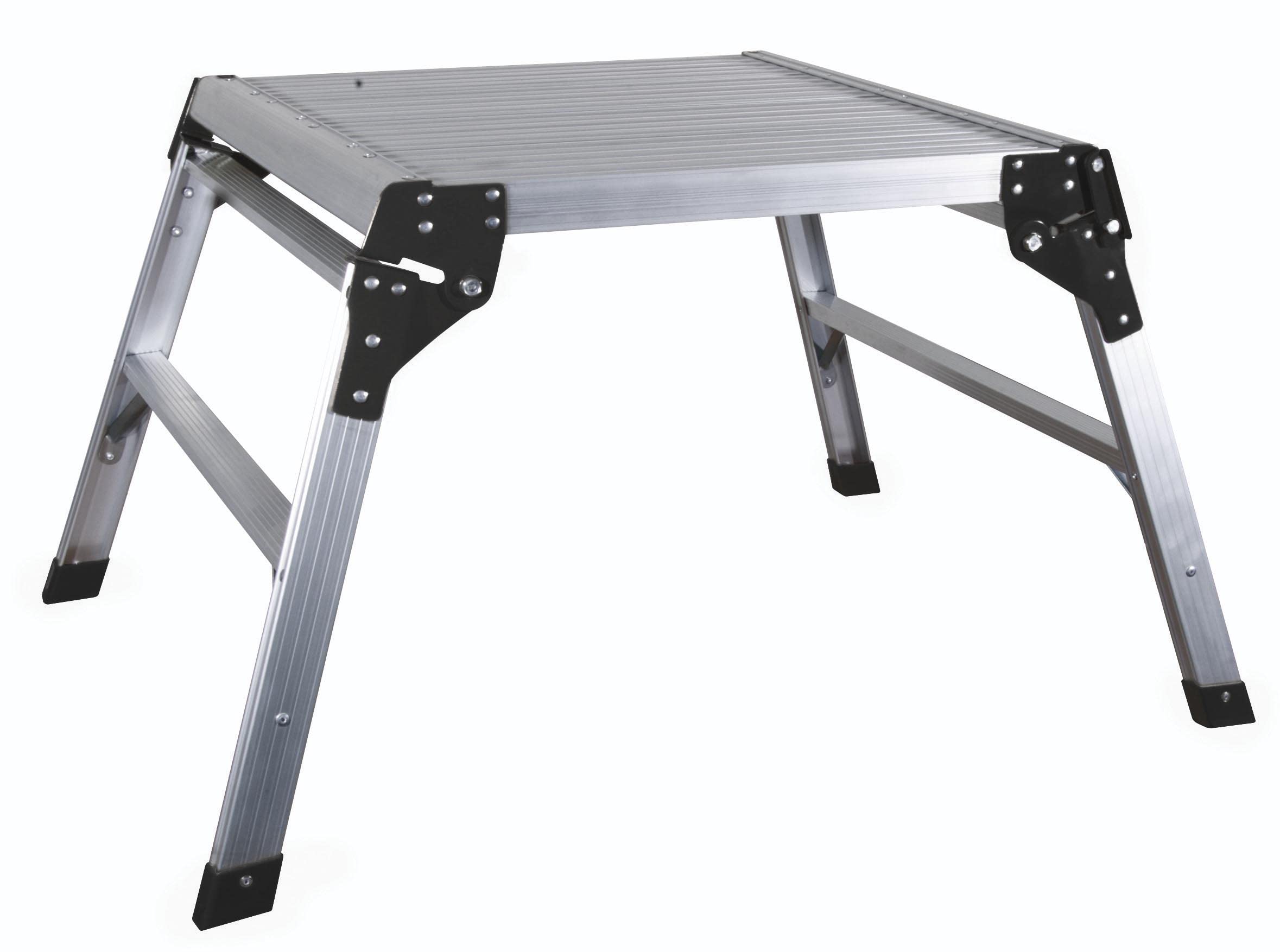 ProDec Puesto de trabajo de aluminio plegable cuadrado 600 mm x 600 mm y altura de 500 mm
