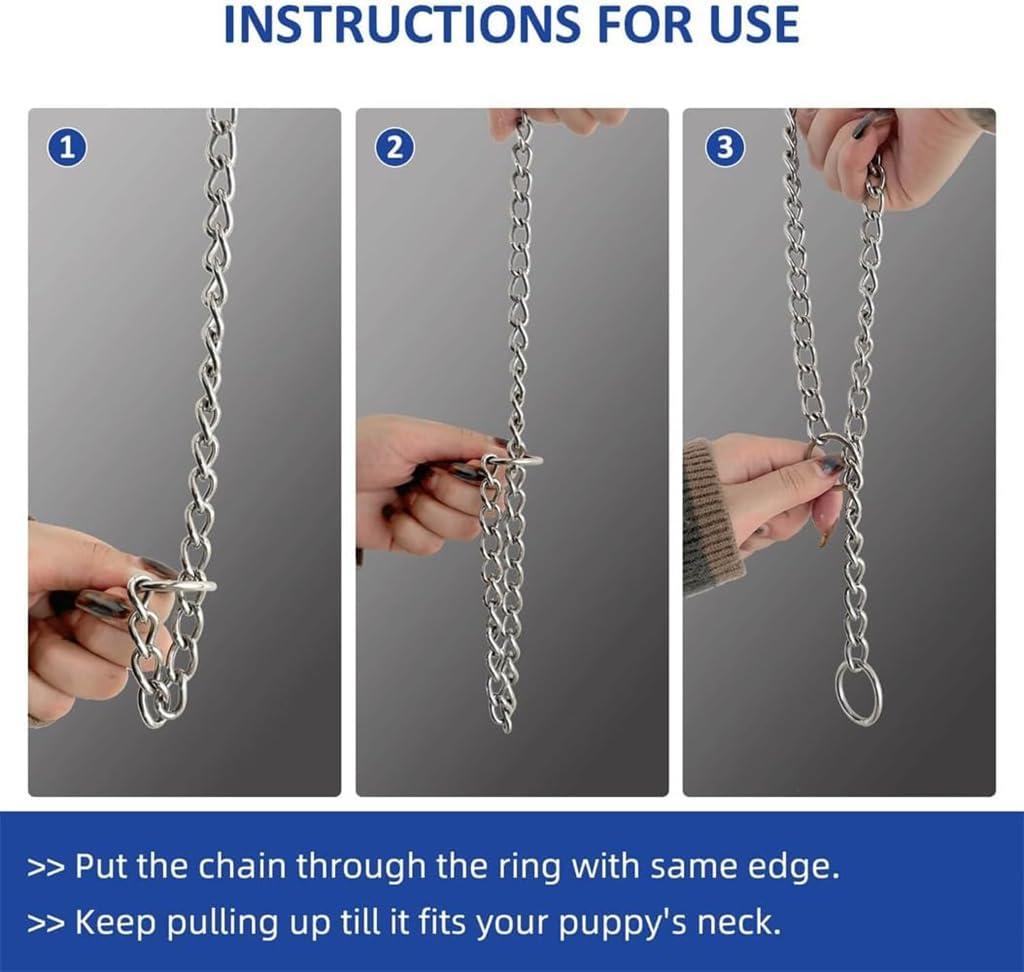 Collier en métal pour chiens de grande taille, collier martingale robuste pour chiens de petite, moyenne et grande race, garçons et filles, argenté + doré, XL