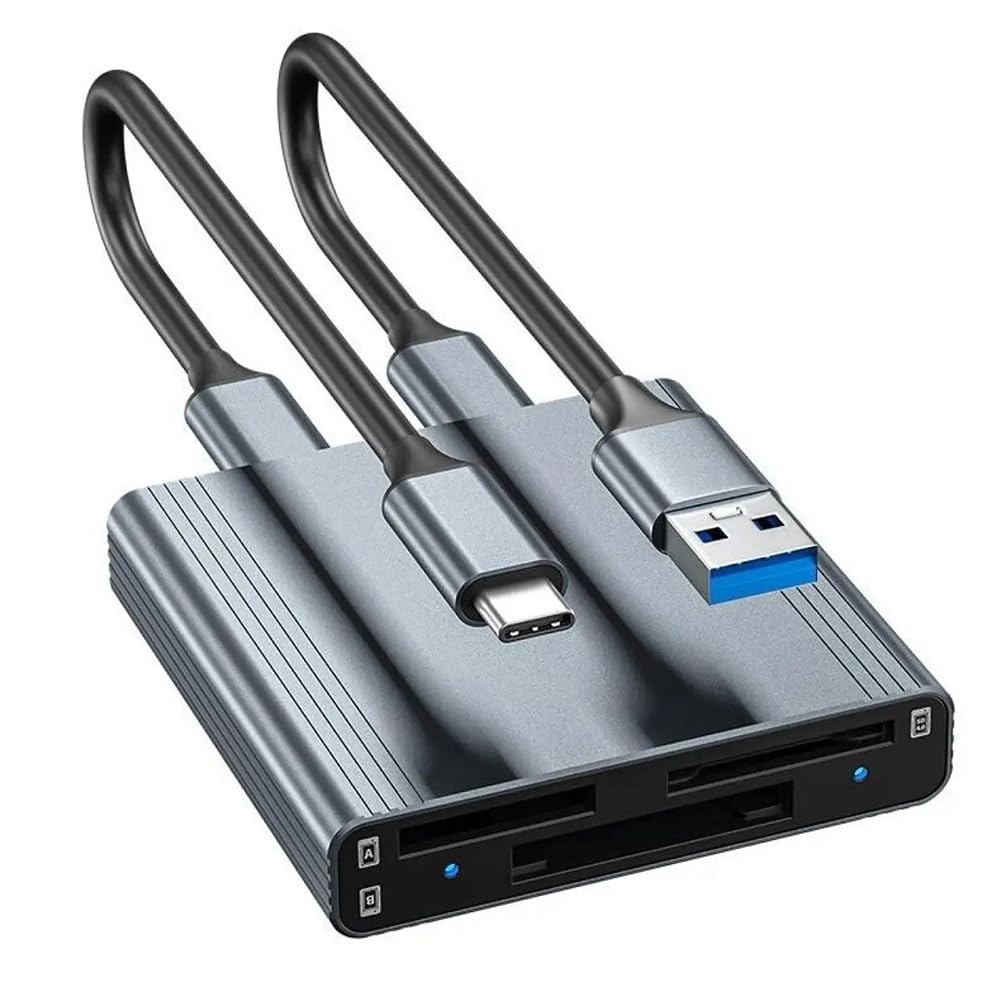 Lector de tarjetas para CFexpress tipo A + tipo B + tarjeta de memoria SD de alta velocidad 10 Gbps transferencia de datos USB 3.1 Gen 2