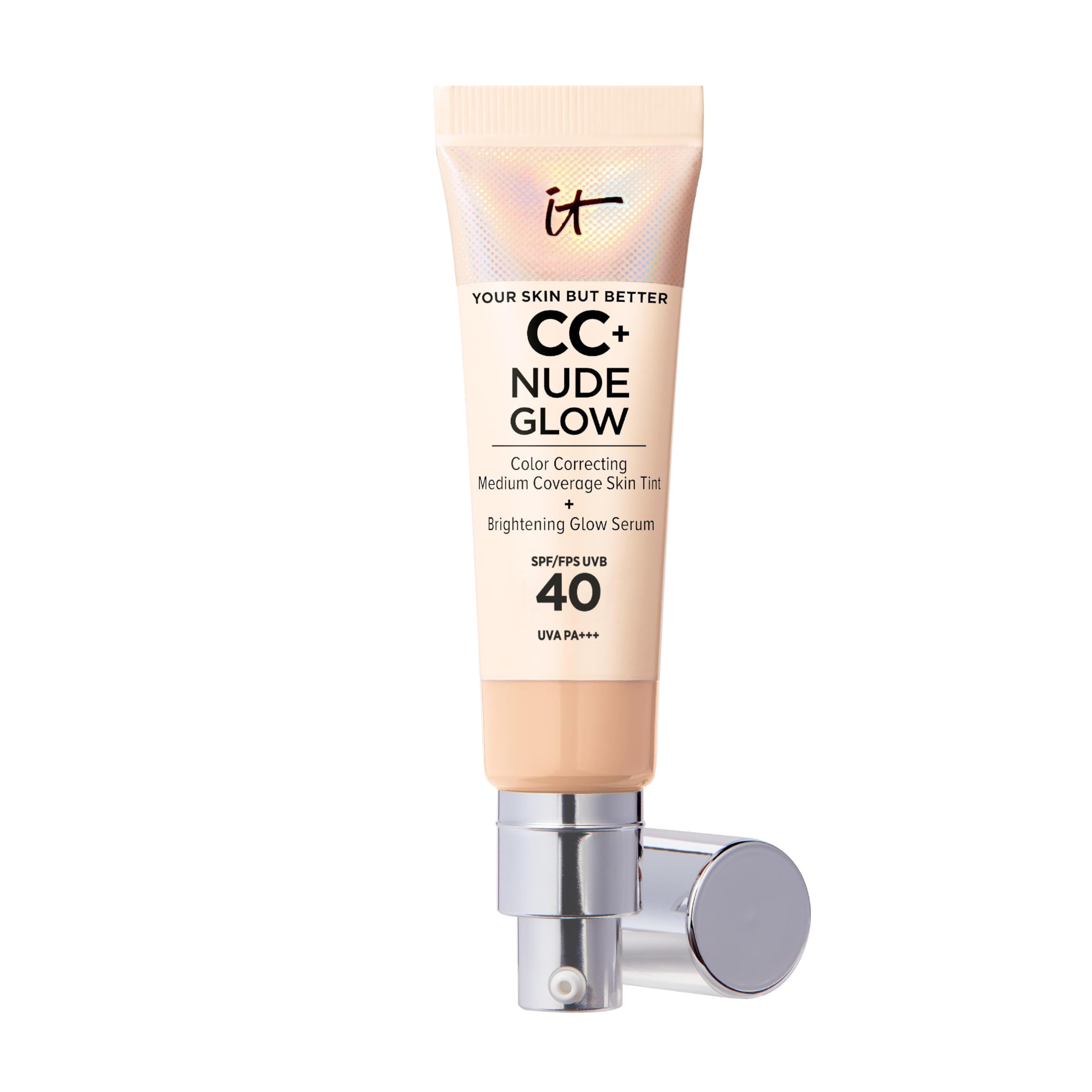 IT Cosmetics, CC+ Cream Nude Glow Foudation, Medium Coverage, Instantly Brighter & Hyrdrated Skin