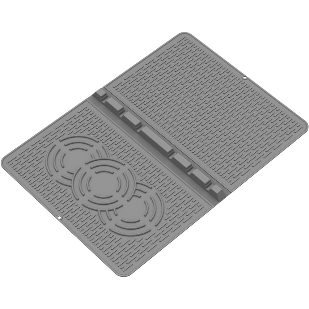 Küchenarbeitsplatte, große Abtropffläche aus Silikon, faltbare Abtropfmatte aus Silikon, multifunktionale, rutschfeste Topf- und Schüssel-Utensilien-Untersetzer, Abtropfmatte aus Silikon for Küche und