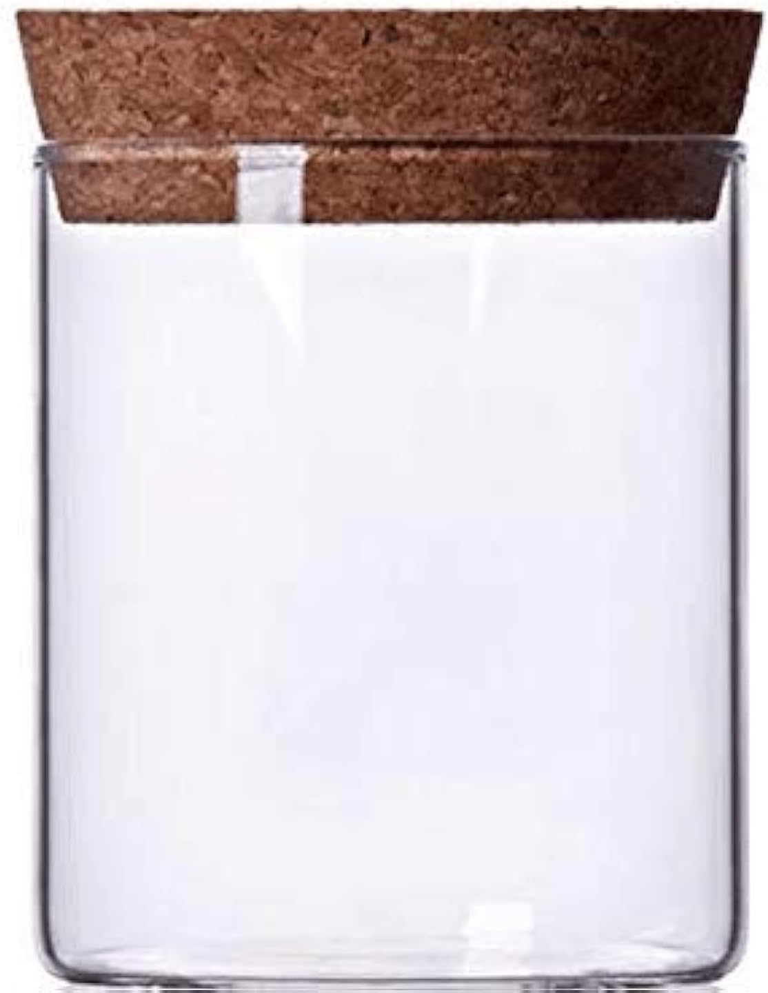 Air Tight Storage Jar, Glass Storage Tank with a Natural Bamboo Lid, 450 ML, 650 ML, 950 ML (Cork, 450ML)
