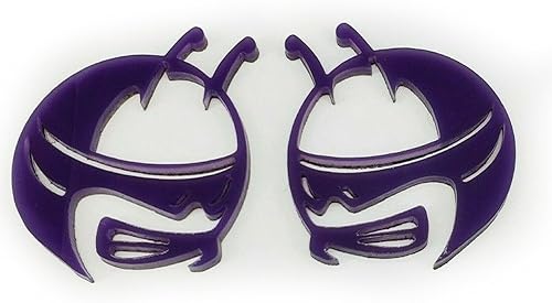 Miniatura 5 de Par de emblemas de cabeza de abeja para Challenger Charger Scat Pack Fender Badge (negro mate)