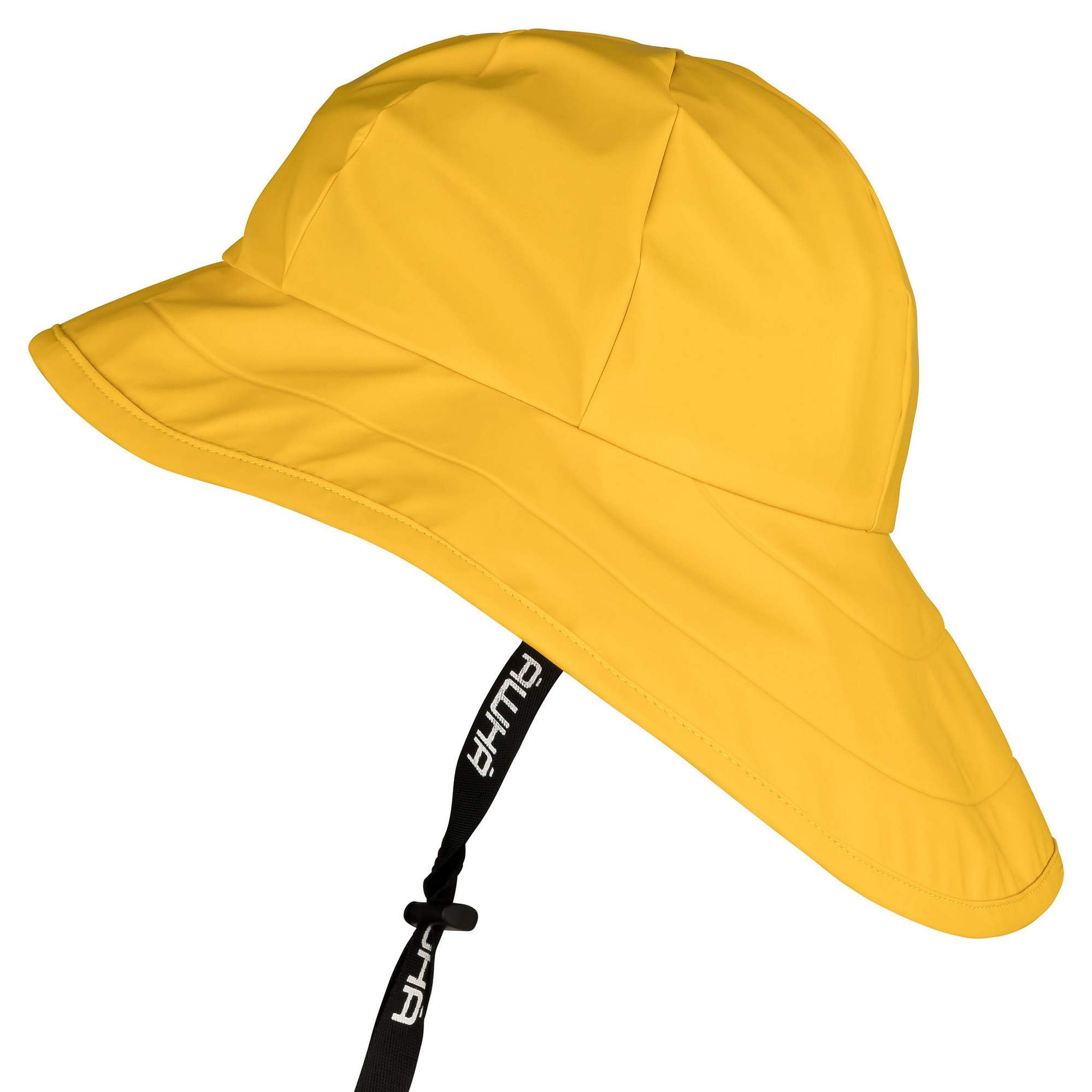 Awha Unisex Yellow Souwester, Rain Hat / - Waterproof Cap With Wide Brim And Earflaps