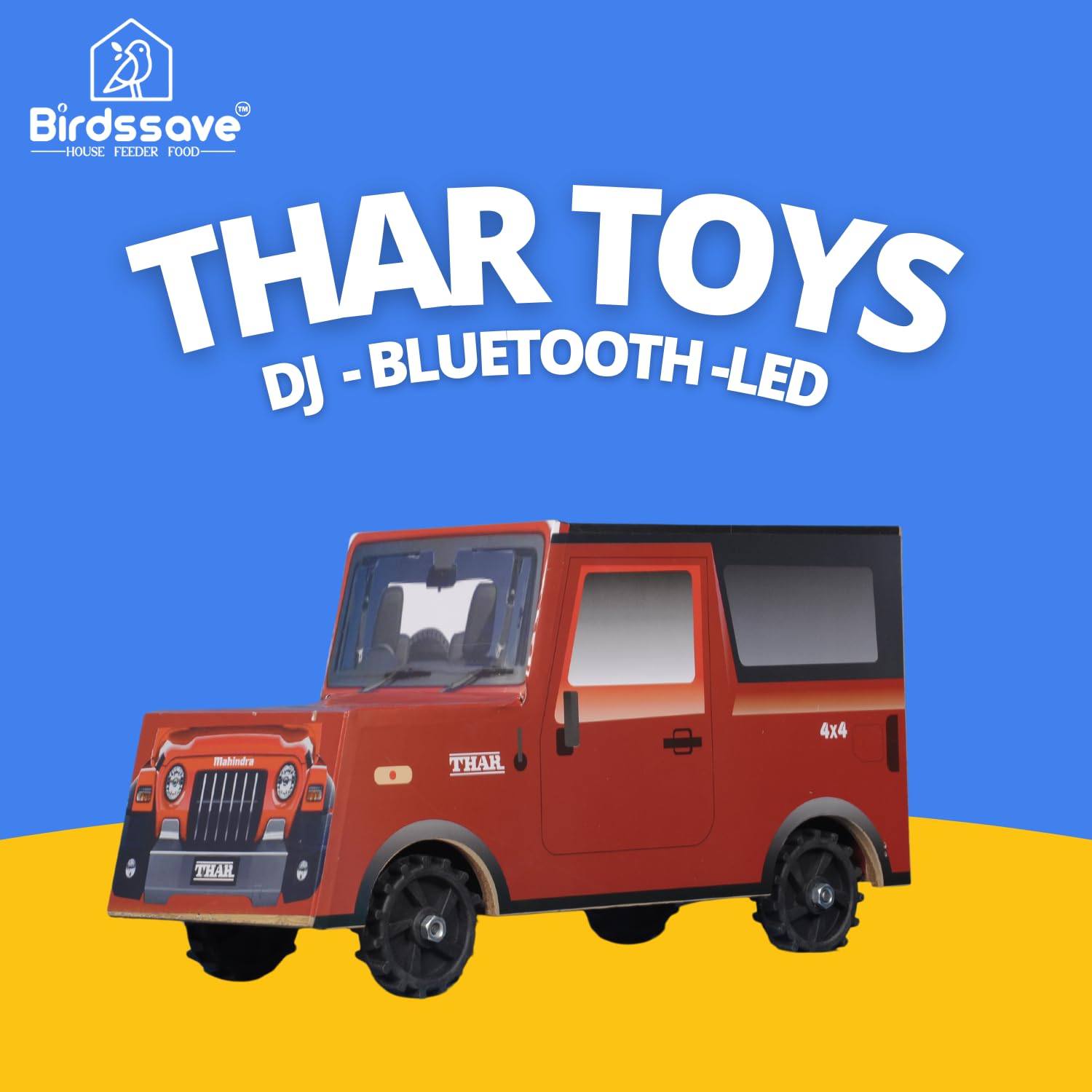 DJ Thar Dj Toy Dj Truck & Speakar With Multi Disco LED Light KidsFun With Endless Possidilities& Wooden Material With Bluetooth USB & Aux Cable Support Car Model Kit, Educational Toy and Gift for Kids