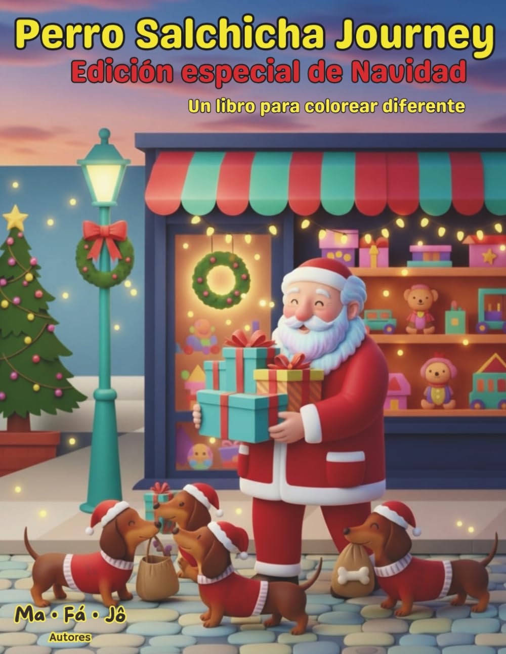 Perro Salchicha Journey - Edición especial de Navidad: Un libro para colorear diferente