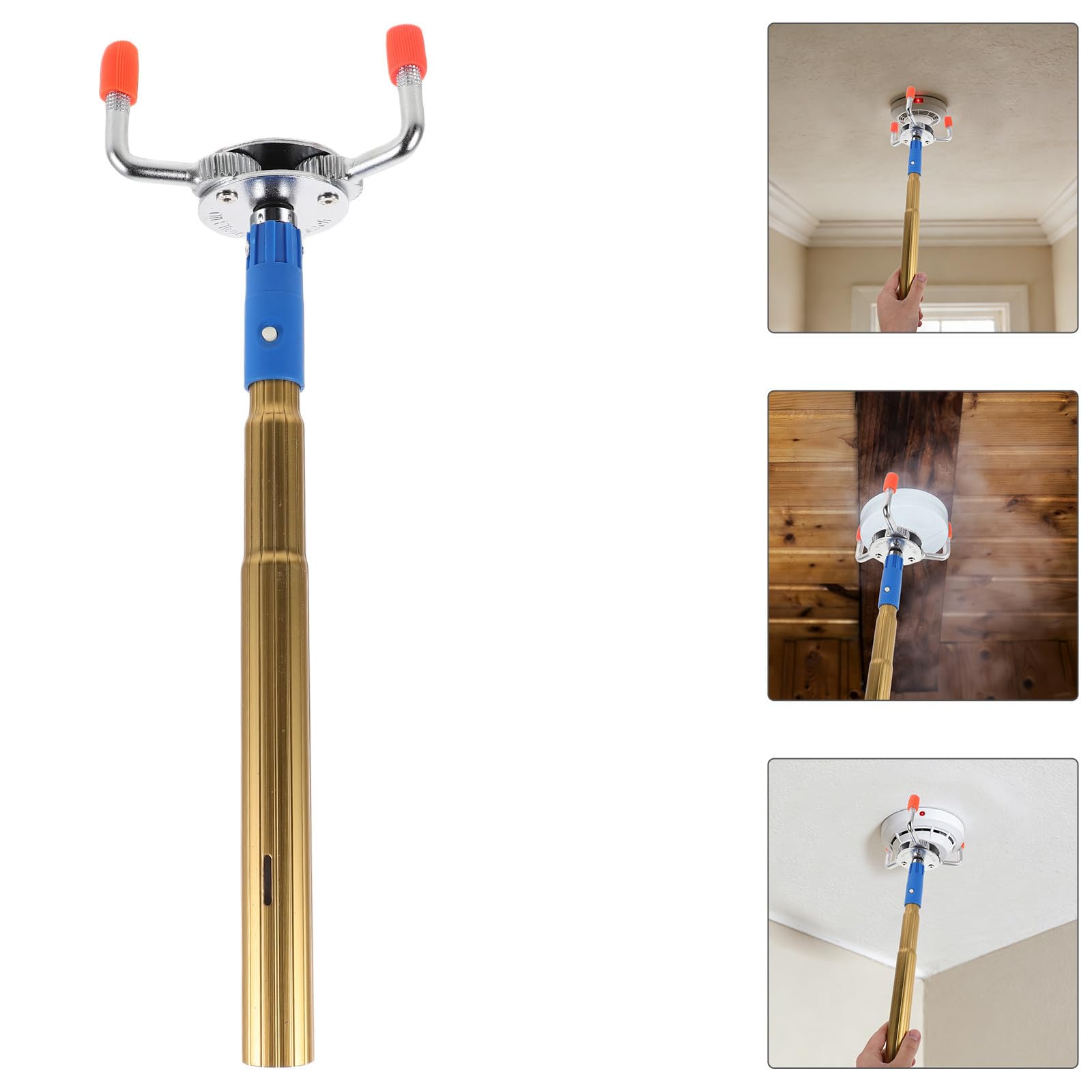 MAGICLULU Strumento con Testa ad Artiglio in Lega di Alluminio e Asta da 14,6" di Rimozione Trasduttore di Fumo Rimozione Rapida e Sicura per Soffitti Alti per Ispezioni Edilizie