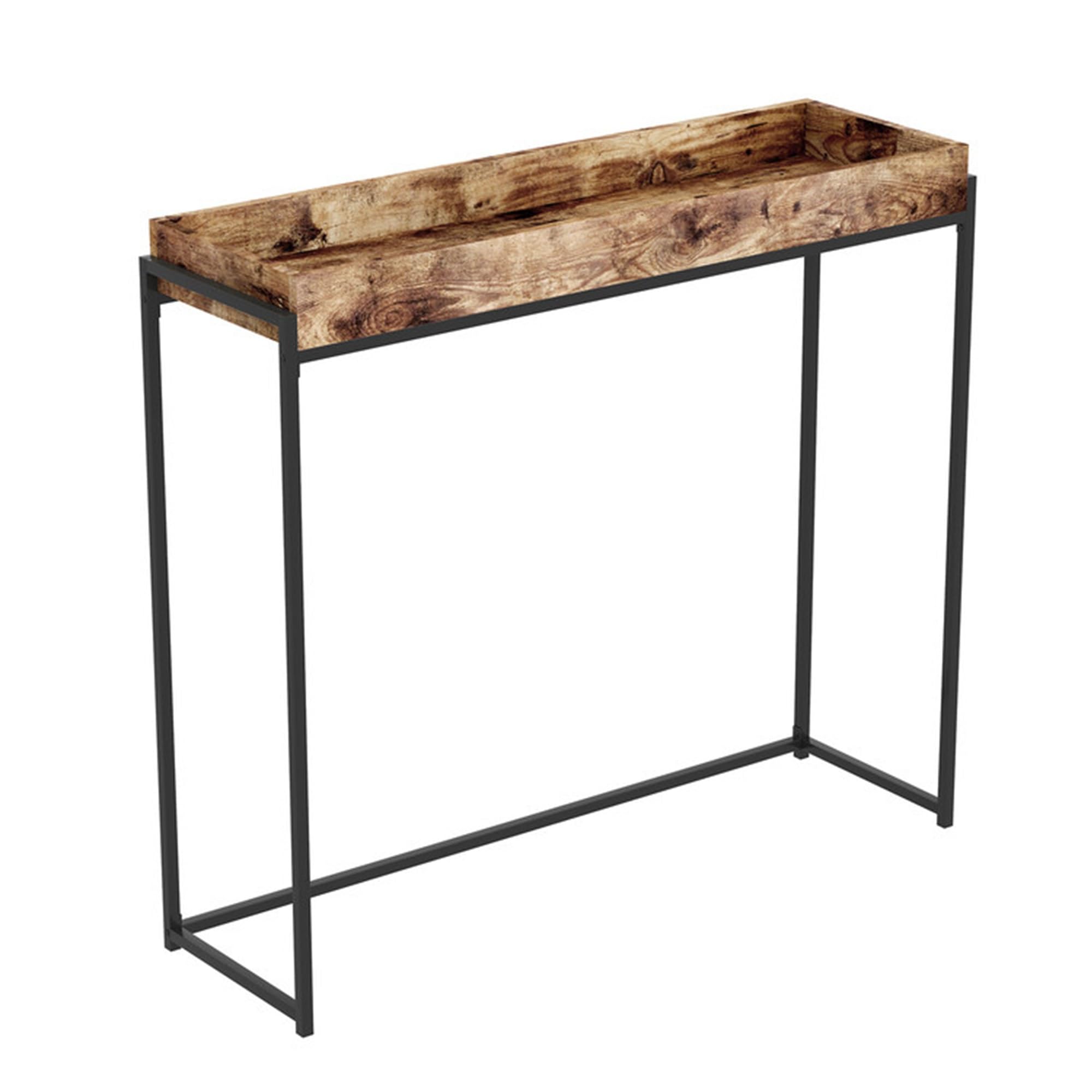 Mesa de entrada consola estrecha rústica de 150 cm para pasillo y salón