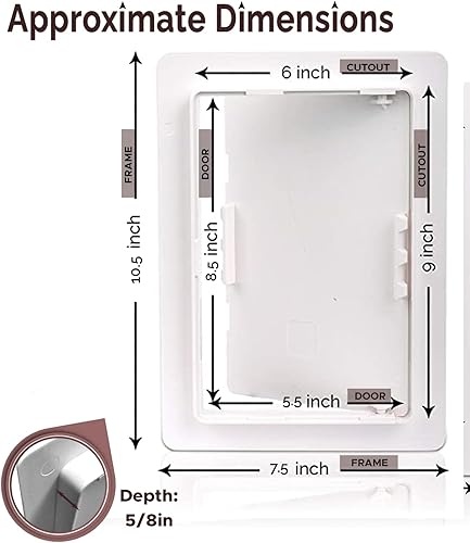 Vista 25 de Morvat Panel de acceso de 14 x 14 pulgadas para paneles de yeso y techo con puerta, plástico ABS duradero de alta resistencia y caja de acceso
