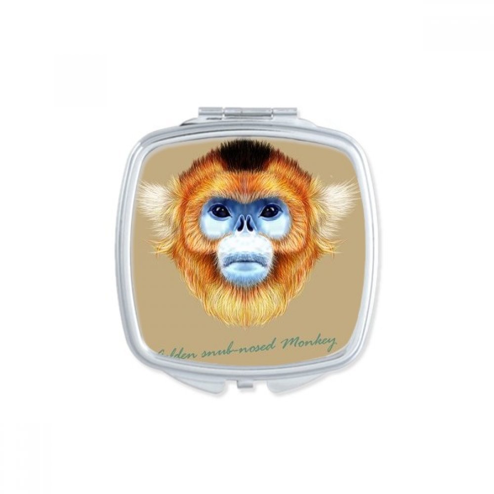 Miroir de poche compact et portable motif singe mignon pour sac à main et maquillage