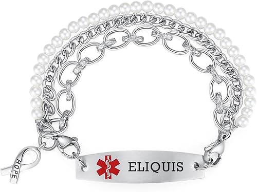 Miniatura 73 de Brazaletes de alerta médica ajustables de 7.5" a 9" para mujer/hombre, de acero inoxidable, intercambiables