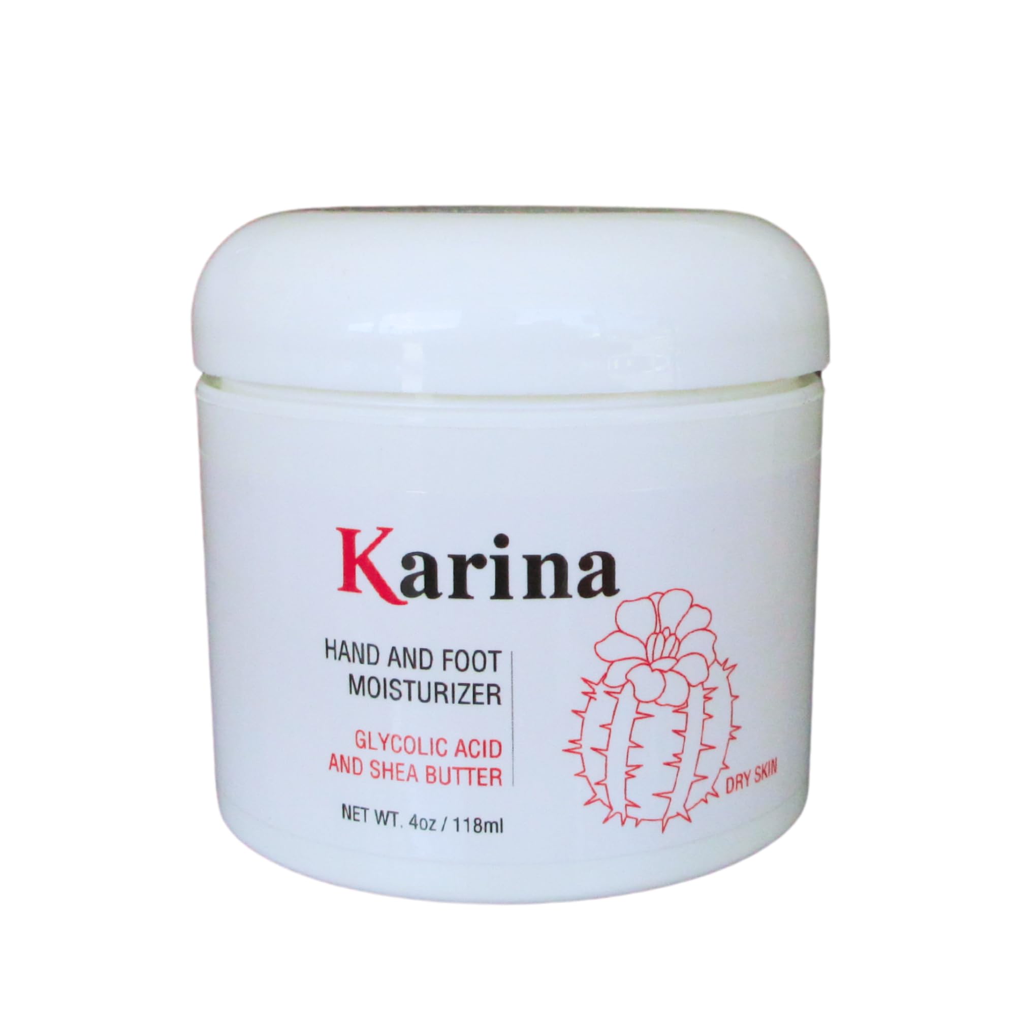 Karina Glycolic Hand and Foot Moisturizer with Glycolic Acid, Jojoba & Avocado Oils – Exfoliating & Hydrating Cream for Dry Skin, Callus Removal and Health – 4 oz Nourishing Hand and Foot Care