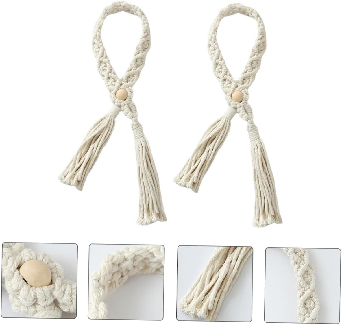 Attaches de rideaux, supports de rideaux, 2 pièces Sangles de rideaux Supports de rideaux Fixations de rideaux Attaches de rideaux Attaches de rideaux Corde Attaches de rideaux Gland Gland (Kaki)