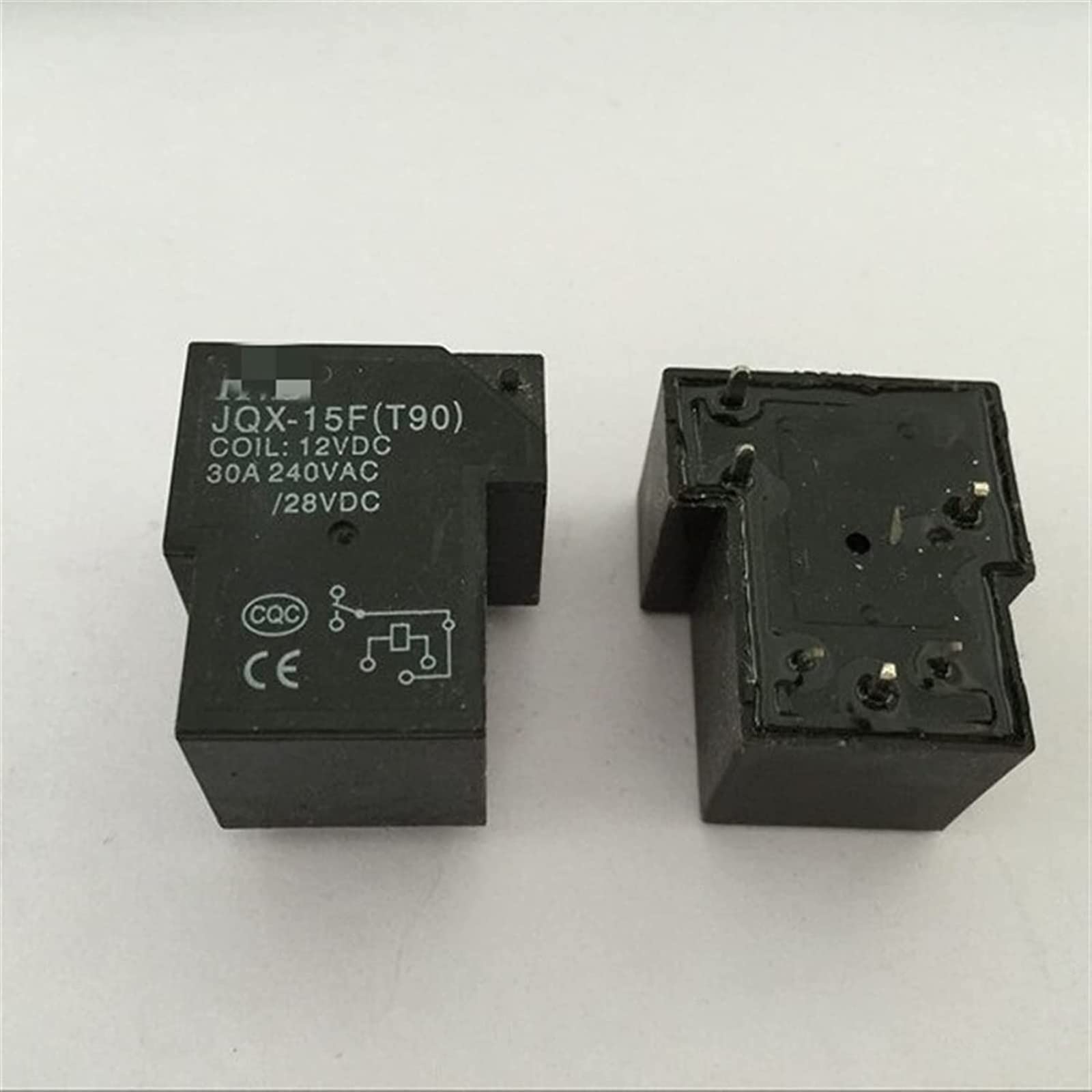 AERBNYEQP Relay 2PCS JQX-15F DC12V Small electromagnetic 30A PCB Power Mini