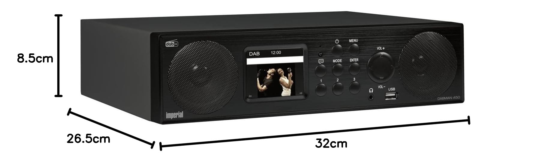 Imperial DABMAN i450 Internetradio / Digitalradio / DAB+ (Bluetooth, Internet / DAB+ / DAB / UKW, WLAN, LAN, USB, Aux In, Standradio, Küchenradio) schwarz