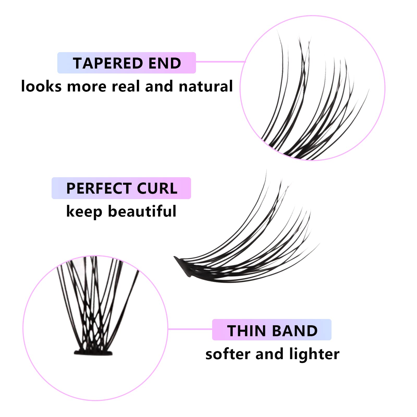 Indywidualne sztuczne rzęsy 240 sztuk, D Curl Mieszane 9-14 mm Ciffetti Natural DIY Indywidualne Klaster Objętość (20D Cluater Lash)