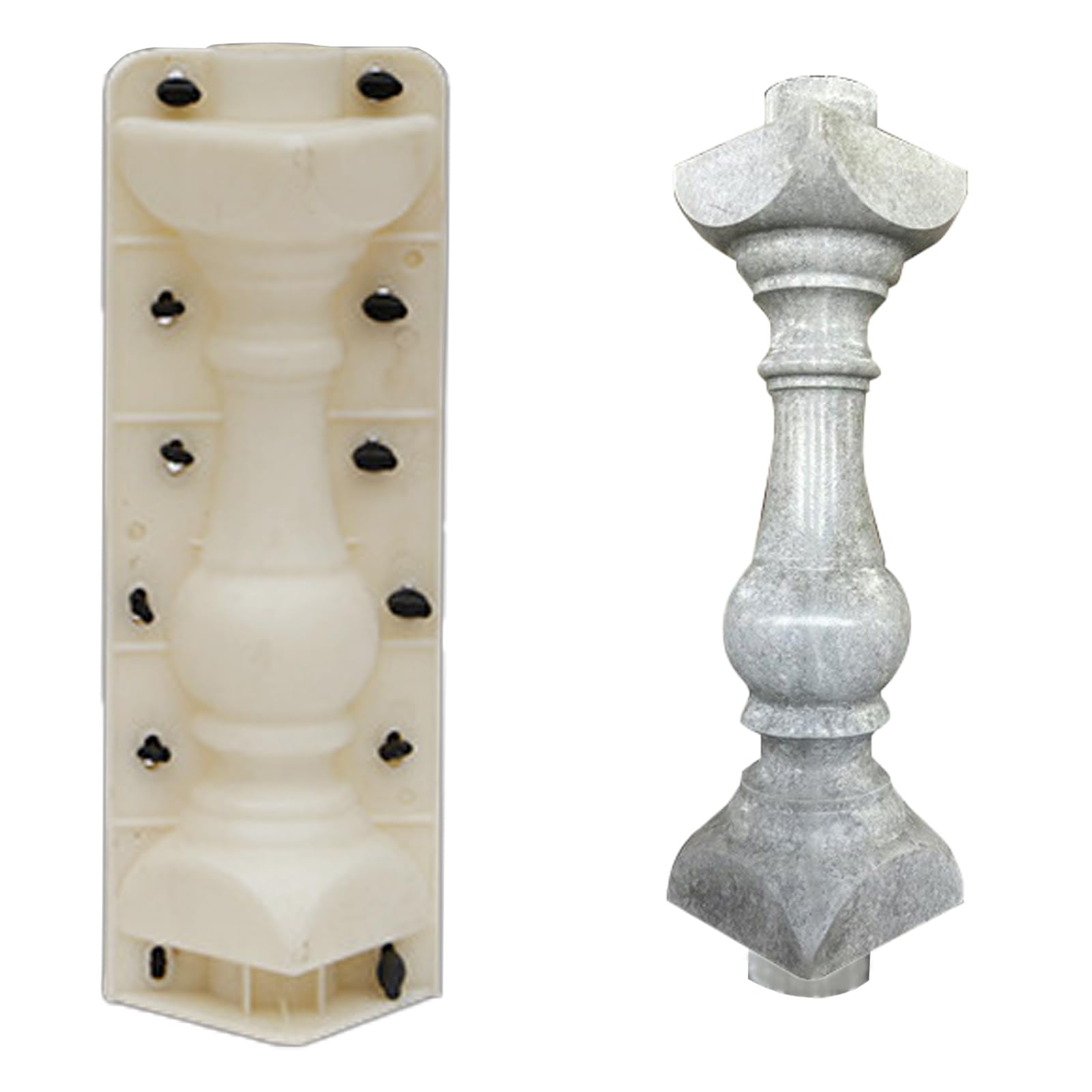Molde de hormigón para balcón, barandilla de columna romana, hormigón, yeso, cemento, balaustradas, para decoración del hogar y el jardín (estilo 4)