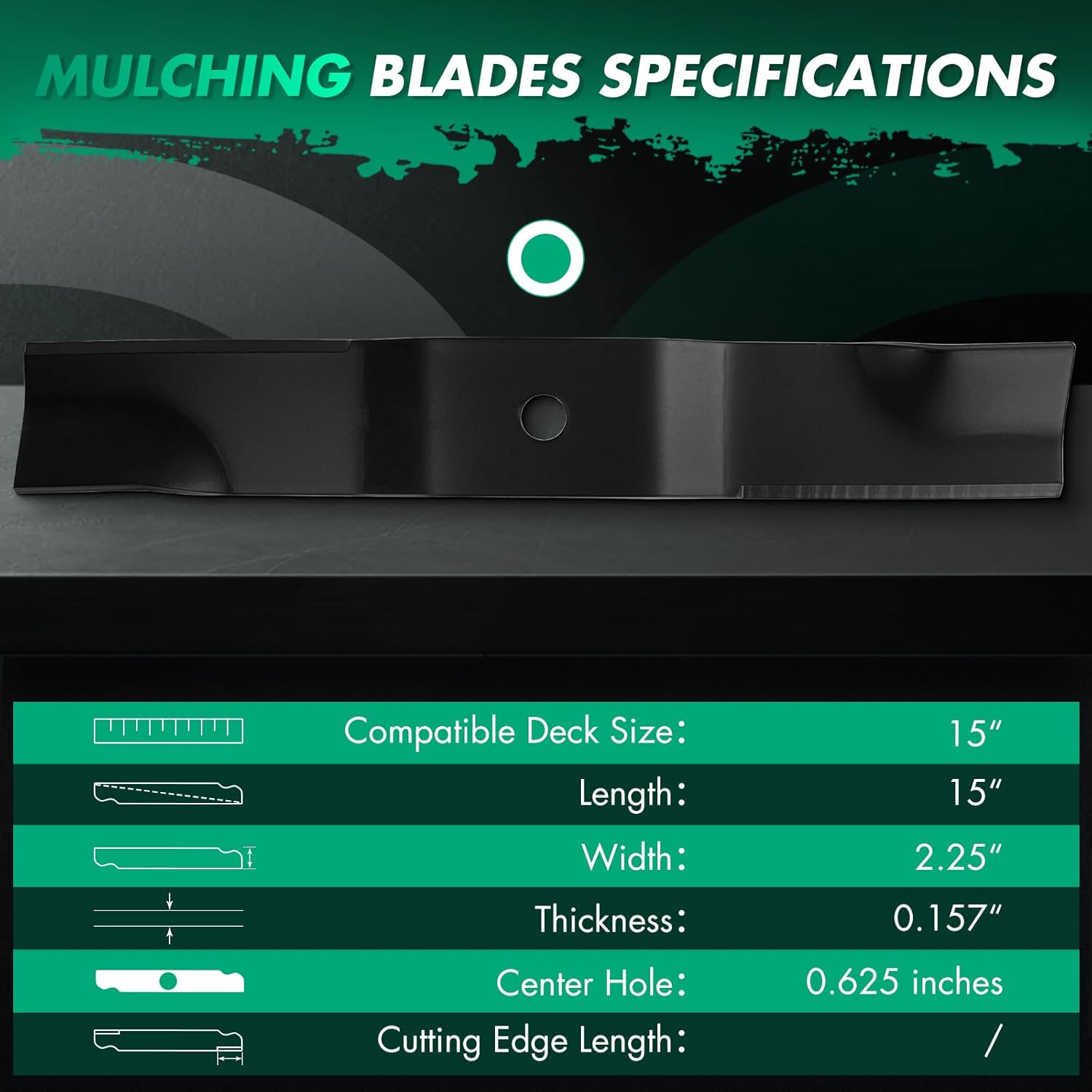 SCITOO 3 Pack Lawn Mower Blade, 15 inches Blades Compatible for Ariens 04769800 Ariens Ikon-X 42 Ikon-XL 42 Ikon-XL 42CE Zero Turn Mowers with 42 Mower Decks