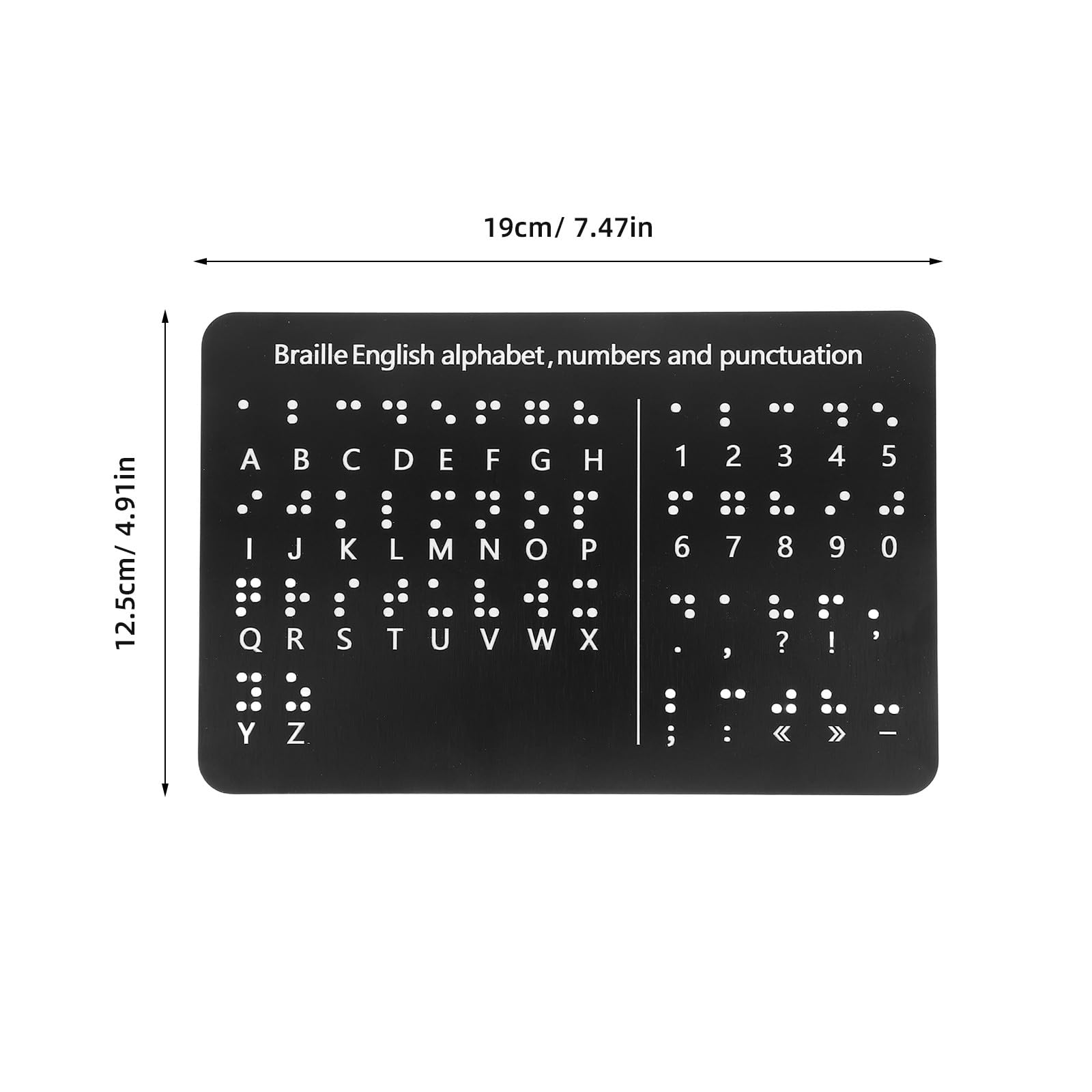 Tablero de Alfabeto Braille con Puntos en Relieve para Números y Signos, Panel Compuesto de Aluminio, Herramienta Educativa para Principiantes en Casa o Escuela