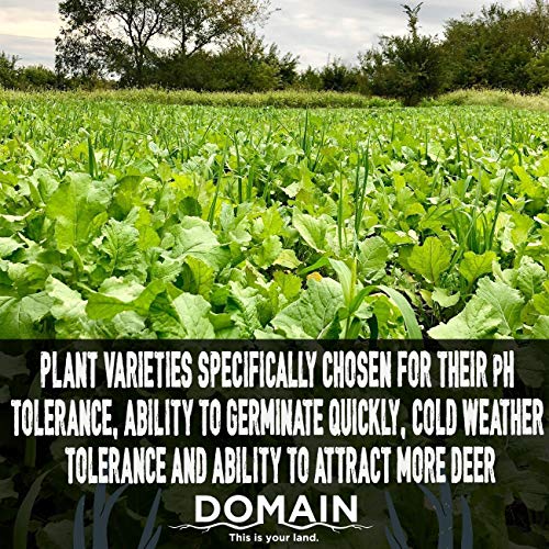 Domain Outdoor Green Machine Food Plot Seed for Deer, 1/4 Acre, Winter Peas, Forage Oats, Winter Rye, Forage Rape, Radish, Highly Attractive Food Source, Will Stay Green