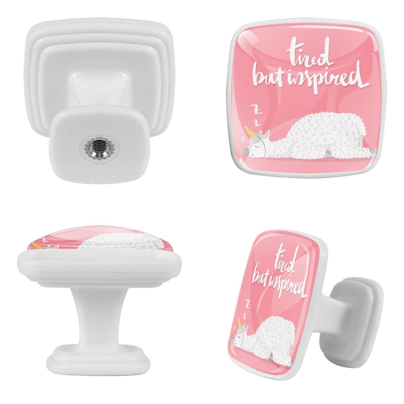 Boutons de commode enfant avec lama endormi déco de chambre lot de 12
