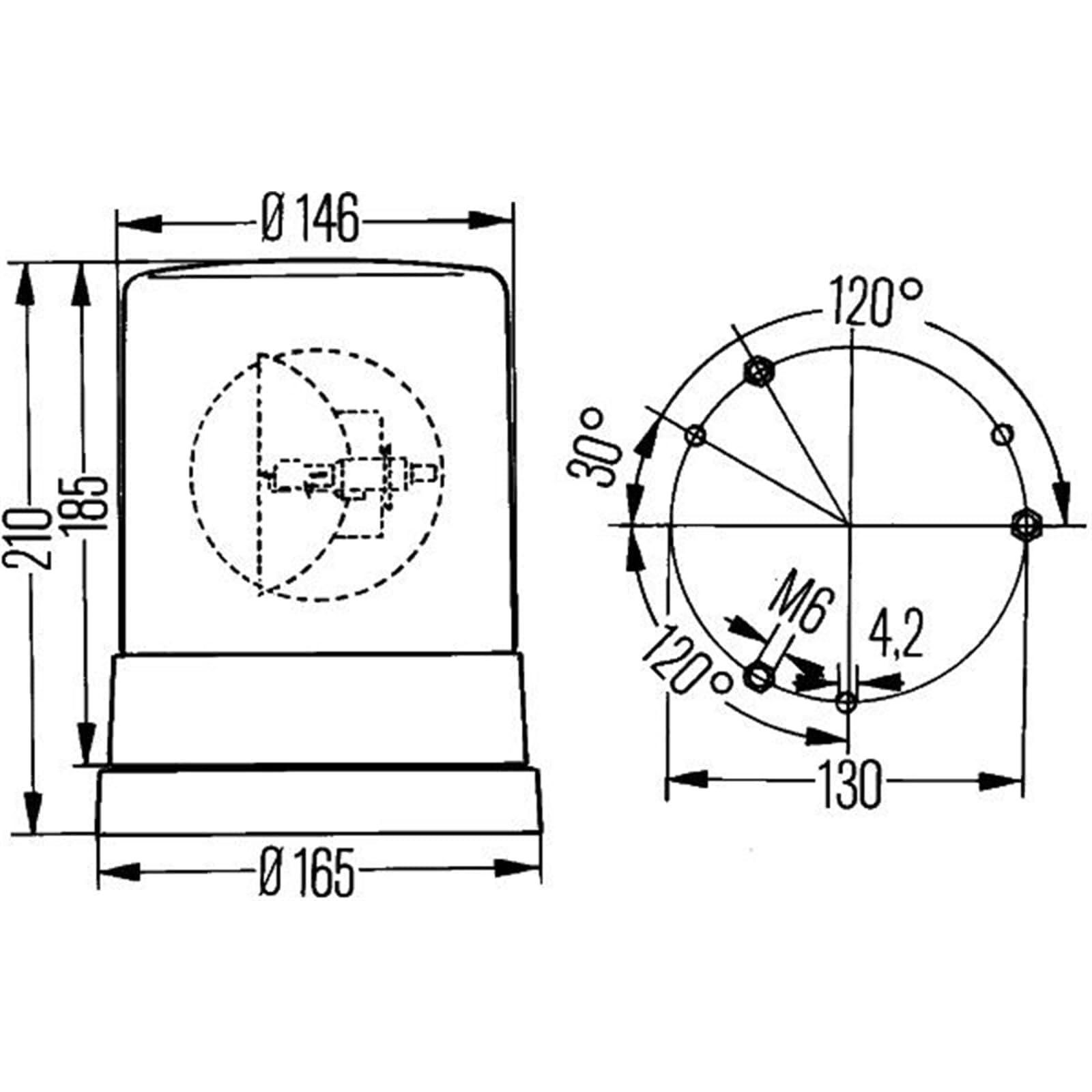 HELLA 2RL 004 958-111 Halógena-Luz de identificación omnidireccional - KL 700 - 24V - amarillo - redondo - montaje exterior/atornillado - Conector: Conector plano
