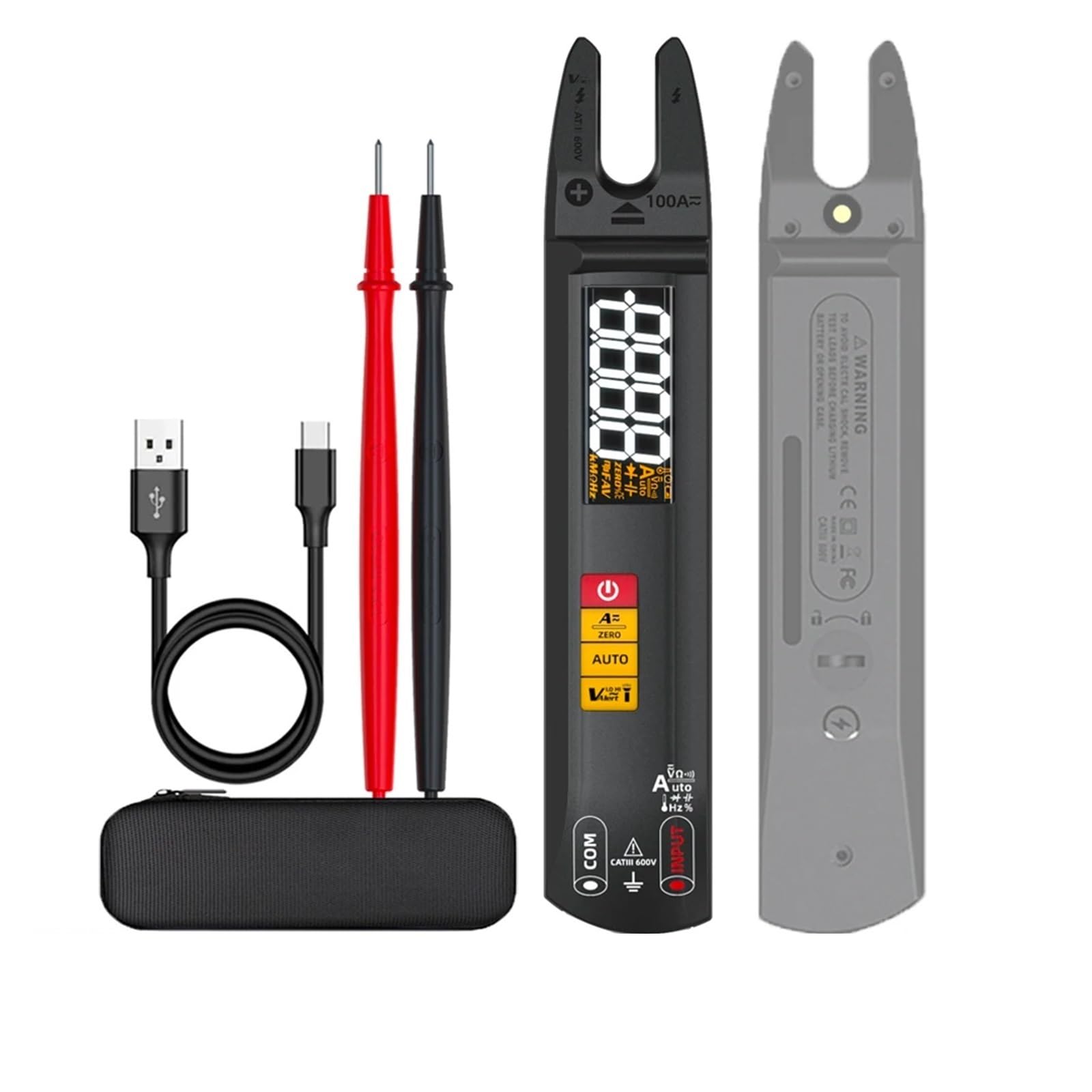 Pinza amperimétrica digital, Pinza Digital U1 Me DC AC Profesional 100A Amme Alica T-RMS Corriente Abierta Mandíbula Eléctrica Auto Multime(U1 Tool Kits)