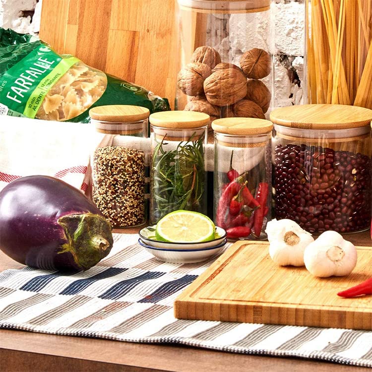 20 and 16 oz Glass Jars with Bamboo Lid