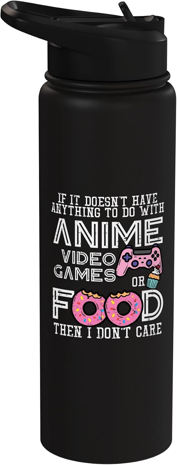 Anime Video Games Food Gamer Funny Manga Japanese Men Women Stainless Steel Insulated Water Bottle