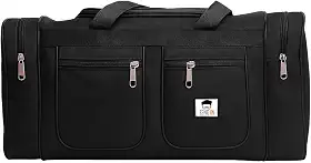 Bolsa de Viagem Grande, Preta, Multi-Compartimentos com Zíperes, Alças Resistentes Mala de Mão Viagem Avião Nylon