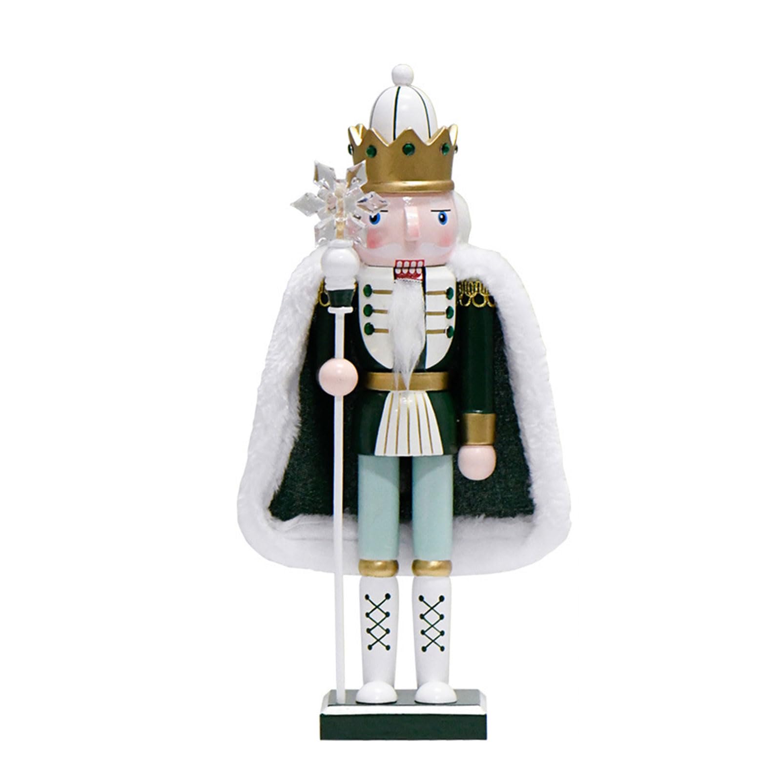 Mekalero 30cm Wood Nutcrackers Soldier Figures Christmas Puppet Cloaks King Doll for Desktops Ornament Holiday Table Centerpieces Wood Nutcrackers