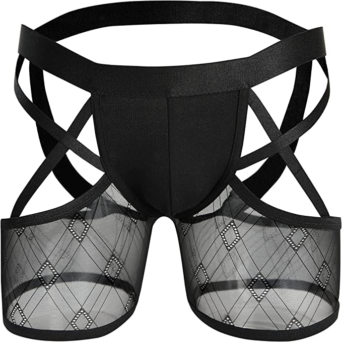 DARRAH Mens Sissy Lingerie Sexy Perspective Men's Erotic Panties Black Adult Panties Show Buttocks Thong Underwear