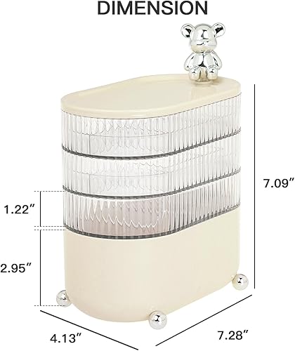 Miniatura 2 de FABROK Organizador de cables giratorio con 10 bridas para cables, organizador de cables de plástico con 4 capas, funda de accesorios electrónicos