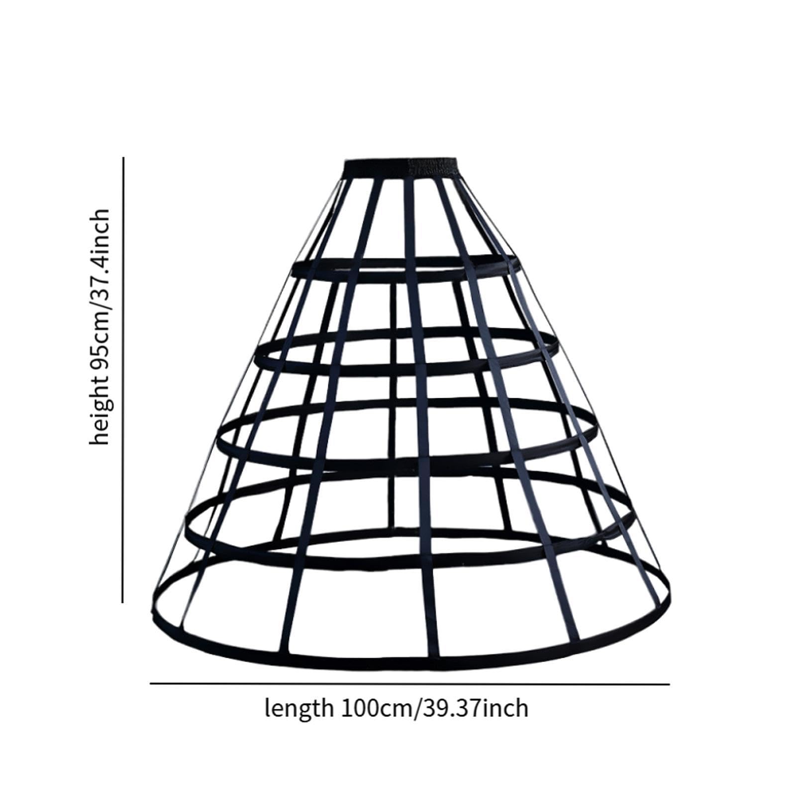 rockible Sottogonna Cerchio Donna Con Ha 5 Anelli per Abiti Da Sposa, Abiti Da Cosplay E Altro Ancora, Lunghezza Gonna 90 Cm, Diametro Inferiore 100 Cm, Circonferenza Vita Regolabile 55 Cm-90 Cm