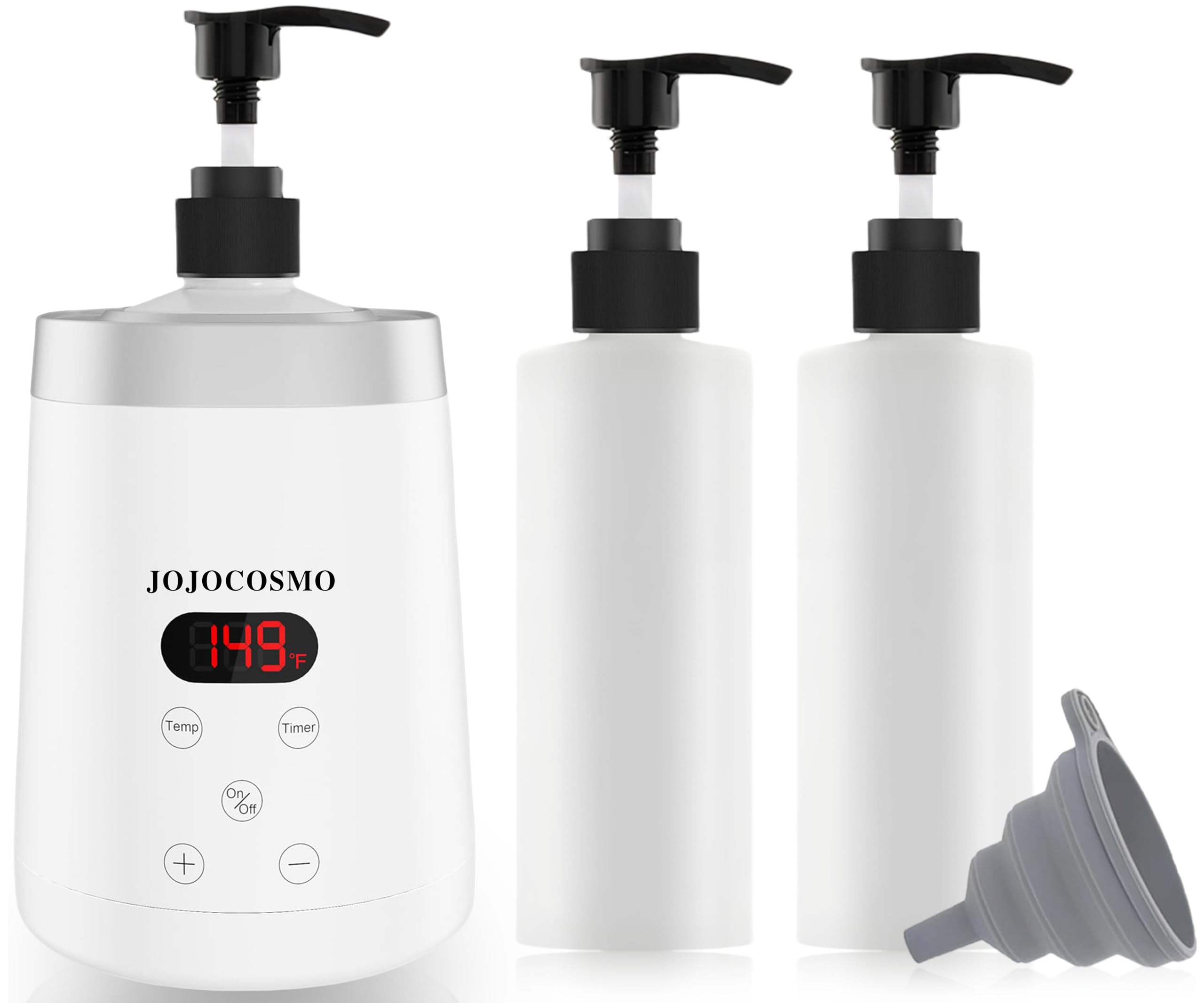 calentador de aceite para masaje, calentador corporal con dos dispensadores de aceite, calentamiento continuo entre 86 y 149°F, calienta el baño para salón, casa, spa, blanco