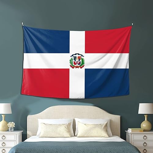 Miniatura 6 de LIFANGMI Tapiz de la bandera de la República Dominicana de 60 x 40 pulgadas, tapiz decorativo para dormitorio, sala de estar, dormitorio