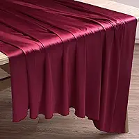 150 cm de largura, tecido de cetim de ácido acético, forro de cetim, pijama, tecido de seda real suave e sedoso (vermelho granada