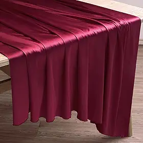 150 cm de largura, tecido de cetim de ácido acético, forro de cetim, pijama, tecido de seda real suave e sedoso (vermelho granada