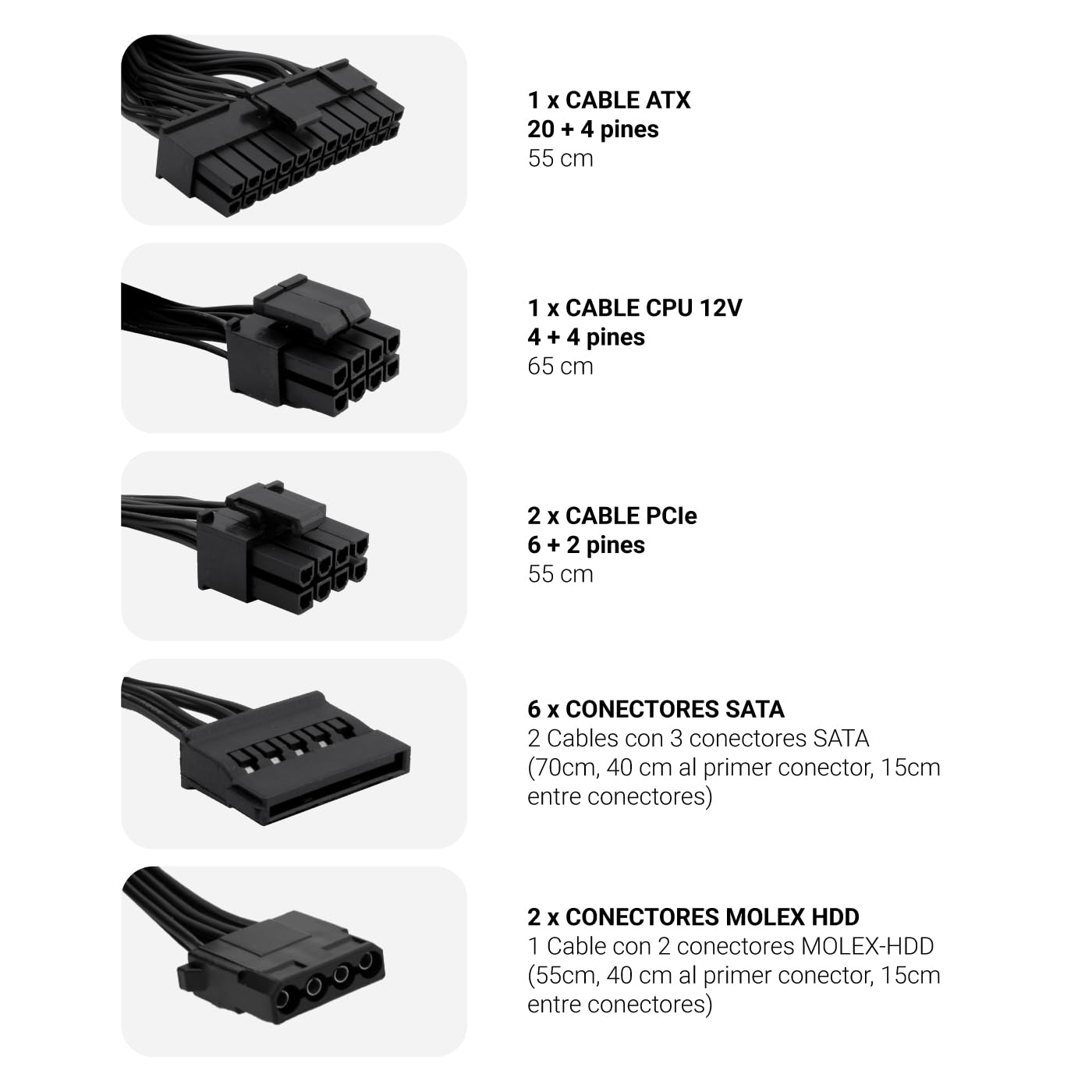 CoolBox Powerline3 750, Fuente de Alimentación PC 750W, ATX, 85% Eficiencia, Ventilador Ultra-silencioso 12cm, Tecnologías SMD y DC-DC, Filtro emi, Cables Planos Largos, Negro