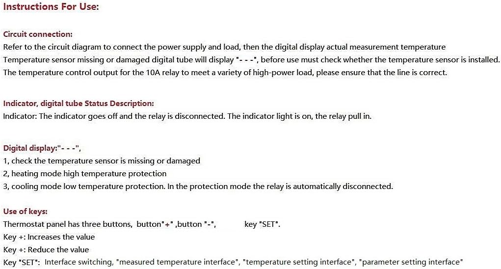 NOYITO Digital Temperature Controller Module with NTC sensor connected