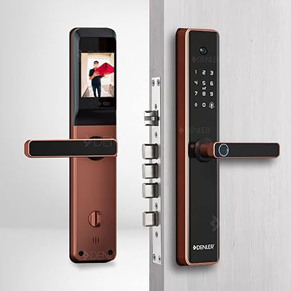 Denler DL04H Rose Gold Smart Lock Digital Door Lock | Wi-Fi Remote Unlock Using App Android & iPhone | Single Motion Fingerprint Lock | RFID Card, PIN, 2 Manual Key Access | 3 Years Warranty