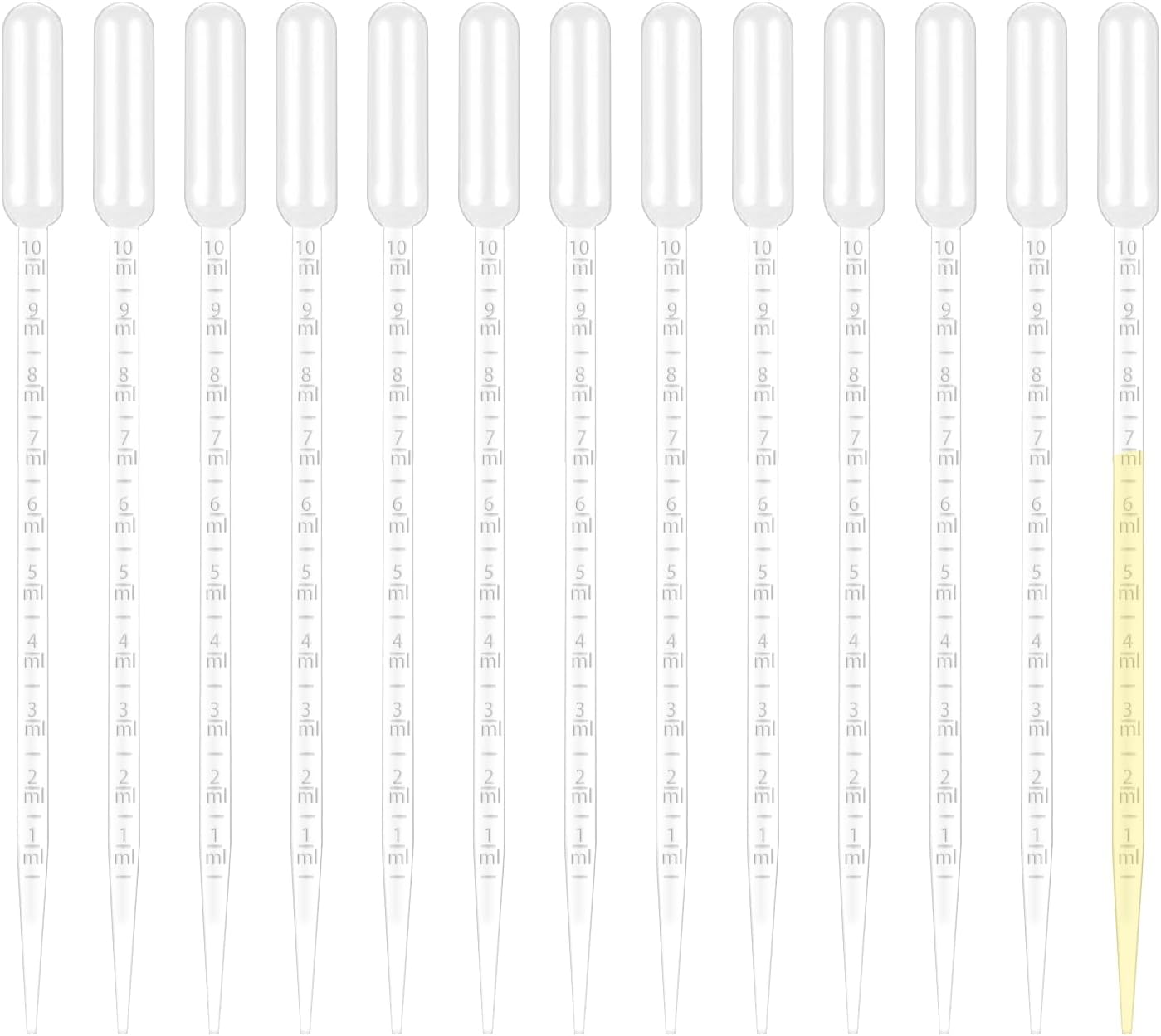 100 Pack Transfer Pipettes, YAOBVIS10ml Disposable Calibrated Liquid Dropper with Graduated, Plastic Pasteur Lab Pipettes for Science, DIY Projects and Household