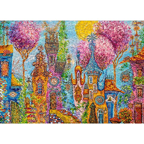 Heye Puzzles - 1000 Pc - Pink Trees, Charming Village - Image 2