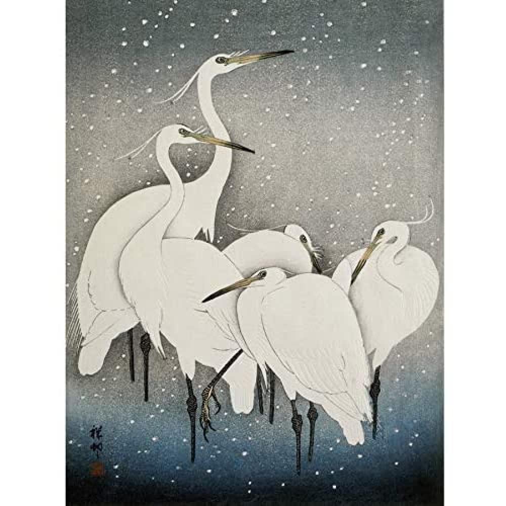 Artery8 Ohara Koson Group Of Egrets Japanese Painting Unframed Wall Art Print Poster Home Decor Premium