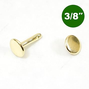 Extra Long Double Cap Rivets (100pk, Gold)