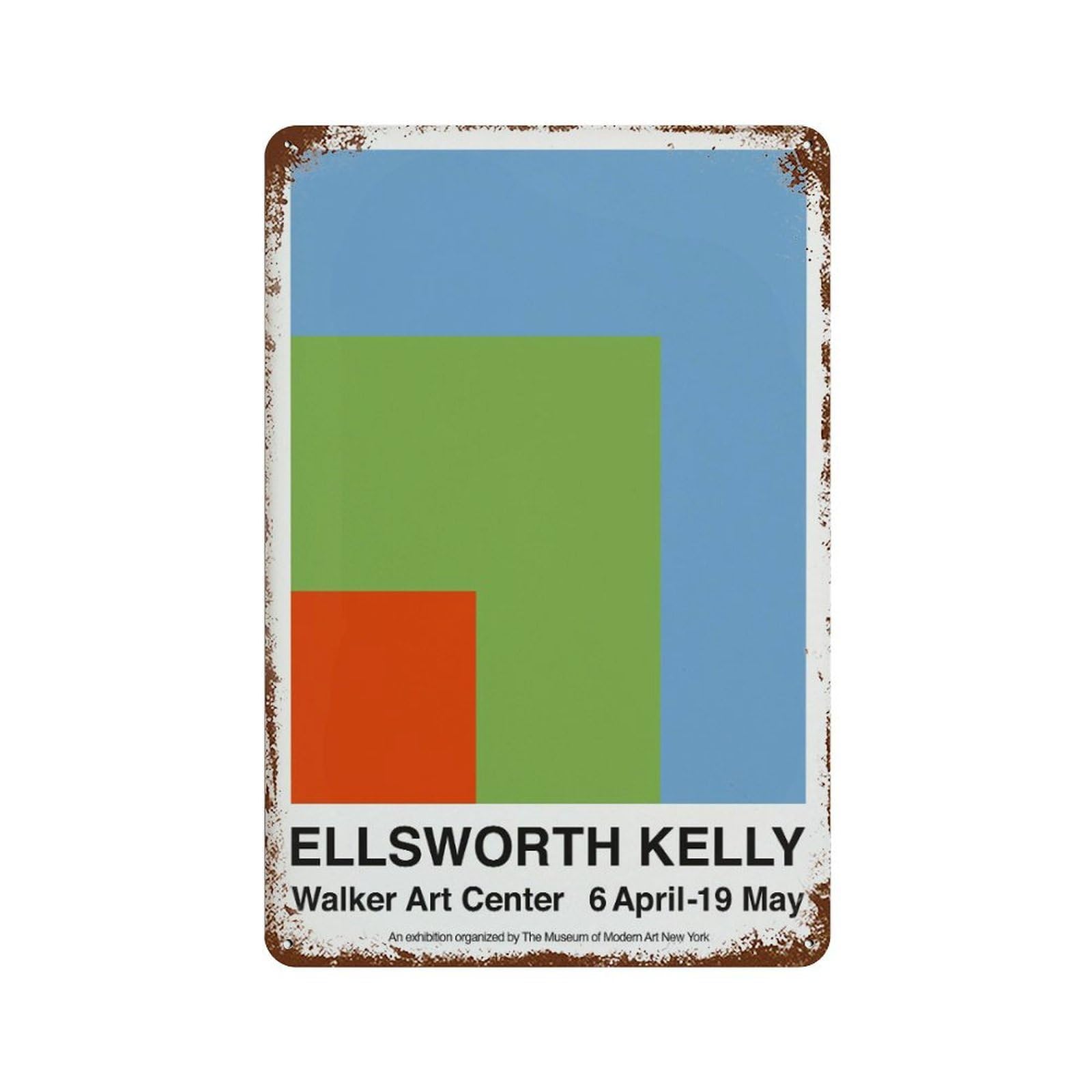 xiaoxiaoshen Ellsworth Kelly Geometric Modern Exhibition Wall Decor Art Metal Tin Poster Modern Home Decor Art Home Bar Shop Decorations Vintage Sign 30x20cm