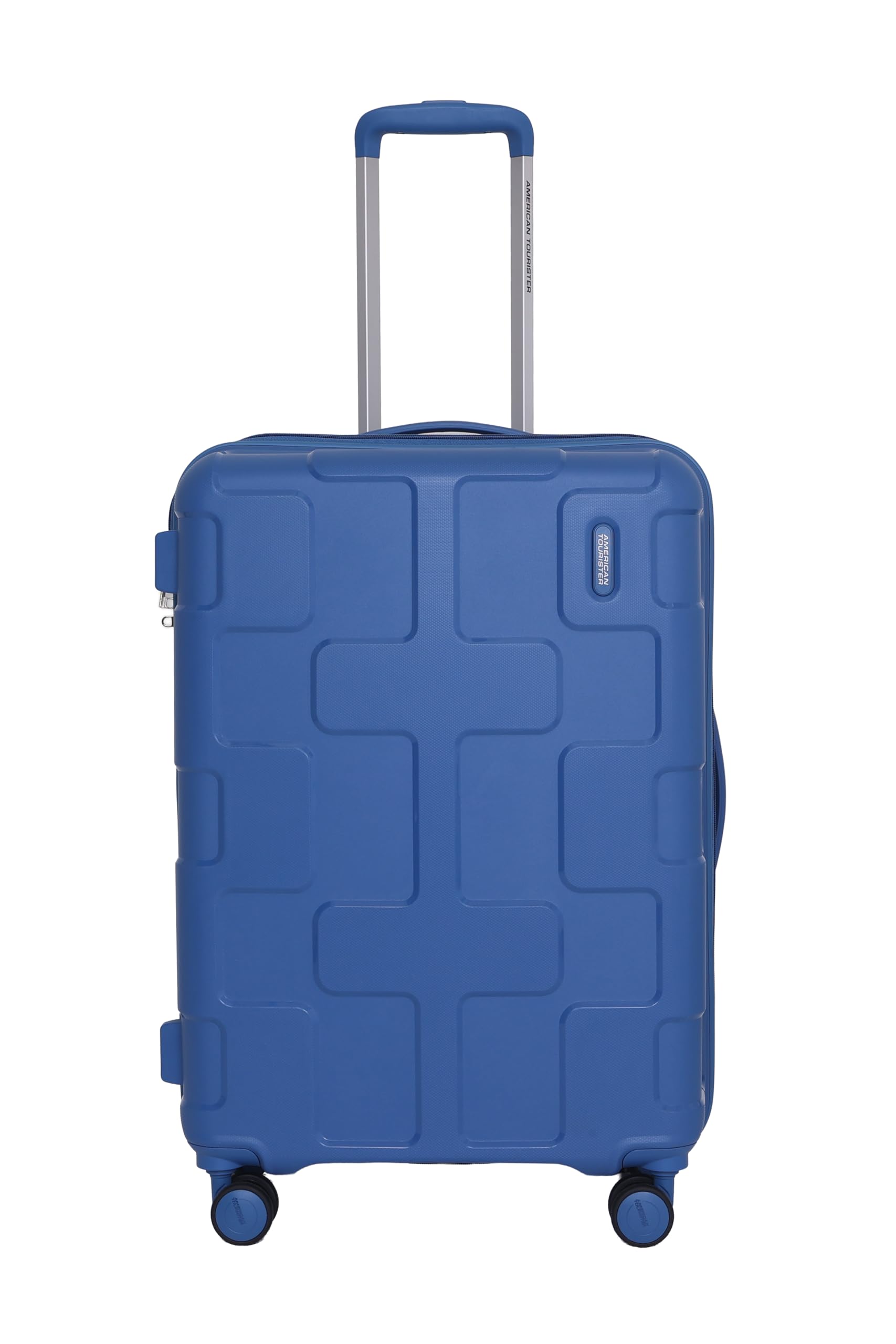 Cuboid | Cabin Trolley Bag (55 cm) | 360° 8 Wheel Travel Luggage | Hard Case Polypropylene Suitcase | Recessed Combination Lock | Cornet Blue-image-11