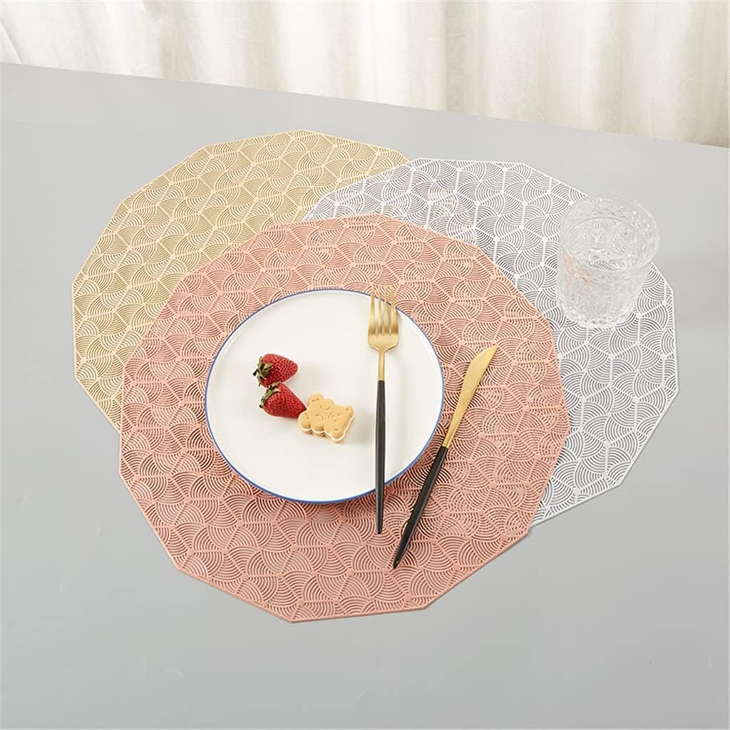 10 Pcs Table Mats Pads Hollow Out Placemats Heat Mats Coffee Place Mats for Dining Kitchen Decor(Black)
