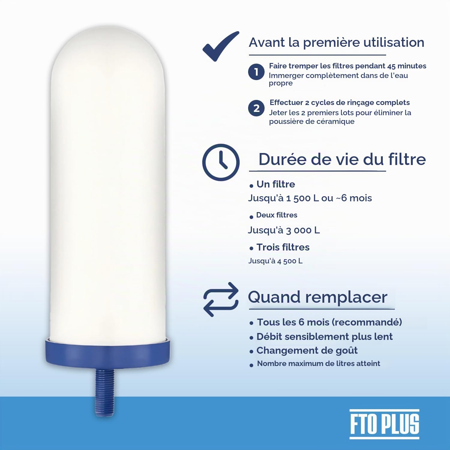 Coldstream Lot de 4 filtres à eau par gravité de rechange